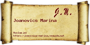 Joanovics Marina névjegykártya